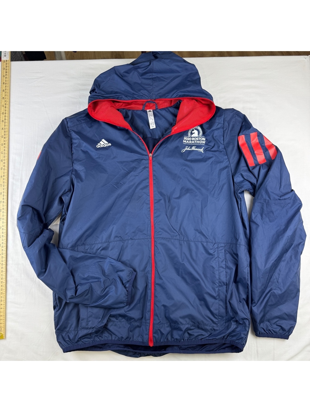 Adidas 2020 Boston Marathon Hooded Windbreaker Jacket Large